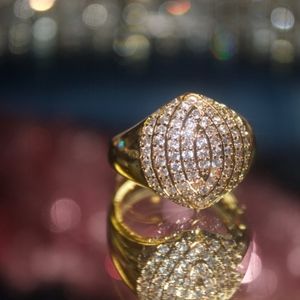 14kt Gold Dipped pave Swarovski ring